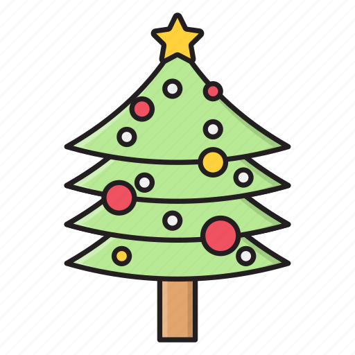 Decoration, christmas, tree, celebration, lights icon - Download on Iconfinder