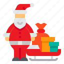 claus, sleigh, transportation, christmas, xmas, santa