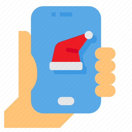 Christmas, smartphone, xmas, message, hand icon - Download on Iconfinder