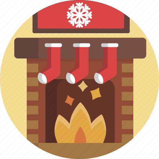 Xmas, decoration, winter, holiday, christmas, fire place icon - Download on Iconfinder