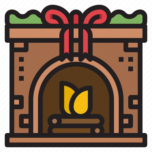 Fireplace, chimney, warm, fire, furniture icon - Download on Iconfinder