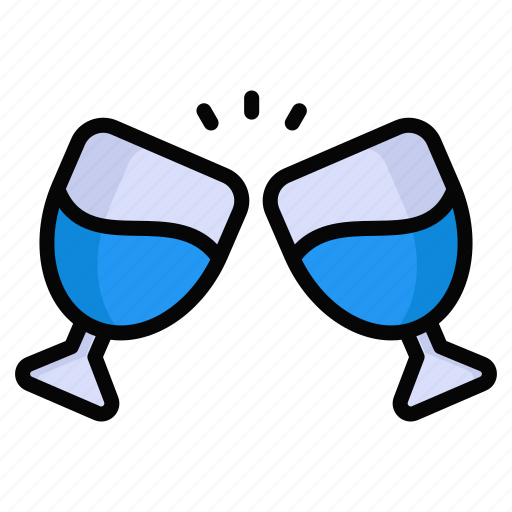 Cheers, drink, party, celebration, alcohol, champagne, glasses icon - Download on Iconfinder