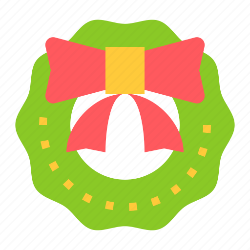 Wreath, christmas, adornment, ornament, decoration, bow, xmas icon - Download on Iconfinder