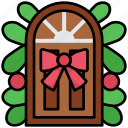 christmas, door, decoration, xmas