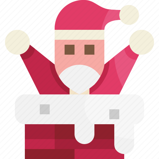 Chimney, santa, claus, winter, christmas, cartoon, snow icon - Download on Iconfinder