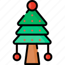 cristmas, liner, color, icon, tree