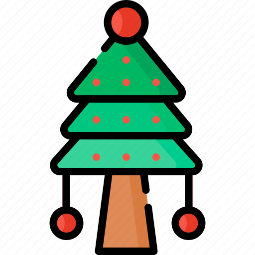 Cristmas, liner, color, icon, tree icon - Download on Iconfinder