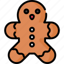 cristmas, liner, color, icon, gingerbread