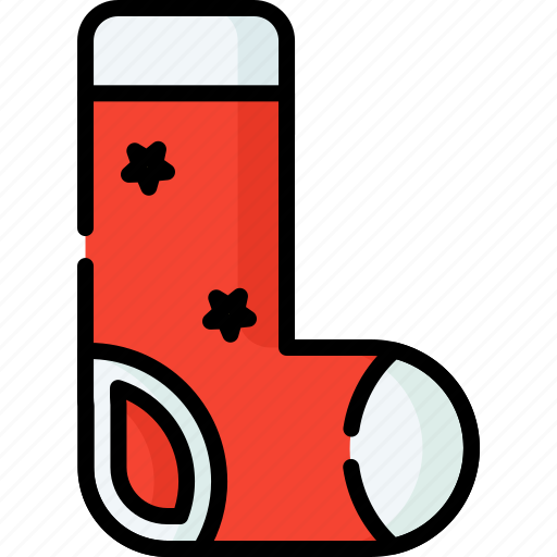 Cristmas, liner, color, icon, socks icon - Download on Iconfinder