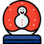 cristmas, liner, color, icon, snowglobe 