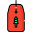 cristmas, liner, color, icon, price tag, tag 