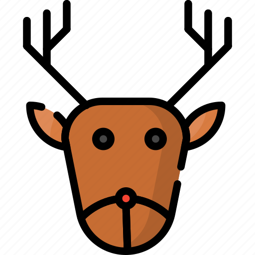 Cristmas, liner, color, icon, raindeer icon - Download on Iconfinder