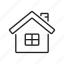 christmas, thin, icon, home, house, building, chimney, property, gift 