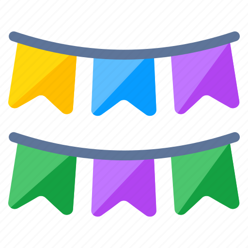 Garlands, buntings, party streamers, flags, decor accessory icon - Download on Iconfinder