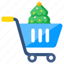 christmas shopping, shopping cart, handcart, pushcart, wheelbarrow
