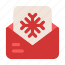 letter, christmas, envelope, snowflake