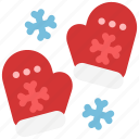 mittens, christmas, snowflake, gloves