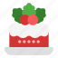 cake, christmas, mistletoe, bakery, dessert 