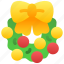 christmas wreath, decoration, bow 