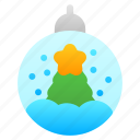 snow globe, christmas, tree, bauble