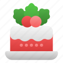cake, christmas, mistletoe, food