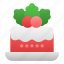 cake, christmas, mistletoe, food 