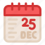 calendar, december, christmas day 