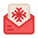 christmas, letter, envelope, snowflake