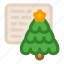 christmas, tree, greeting card, letter 
