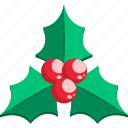 mistletoe, holly, berry, christmas, leaf, decoration, xmas