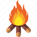 bonfire, camping, fire, burn, flame, hot