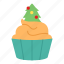 christmas, cupcake, cake, sugar, icing, dessert, muffin, sweet, bakery 