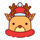 rudolf, reindeer, deer, animal, nose, red, santa, sleigh, santa claus