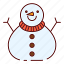 snowman, snow, weather, cold, carrot, scarf, fun, decoration, christmas