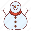 snowman, snow, weather, cold, carrot, scarf, fun, decoration, christmas 