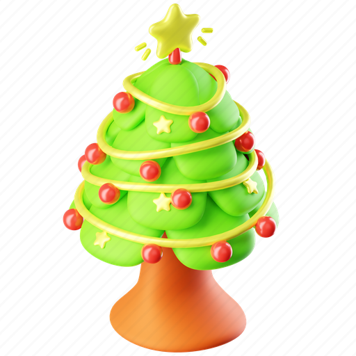 Christmas tree, tree, gift, holiday, festival, merry christmas, garden 3D illustration - Download on Iconfinder