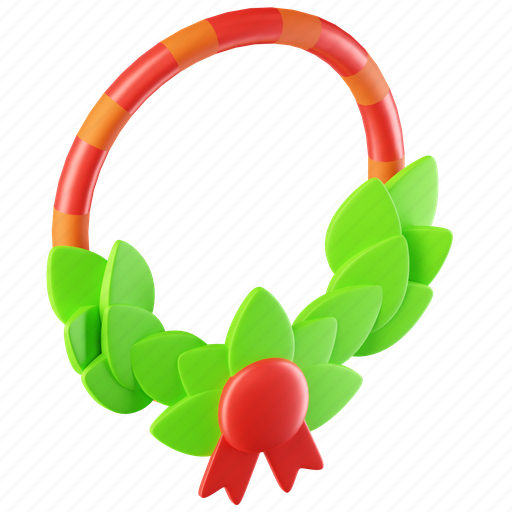 Christmas wreath, wreath, ornament, christmas decoration, garland, merry christmas, festival 3D illustration - Download on Iconfinder