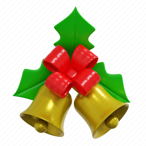 Golden, bell, pine, leaf, decoration, christmas, illustration icon - Download on Iconfinder