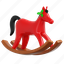 horse, toy, christmas, illustration, child, kid, winter, decoration, wooden horse 