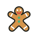 food, gingerbread, holidays, christmas, man icon