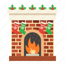 christmas, decoration, fireplace, new year, winter, xmas