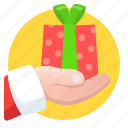 box, hand, gift, celebration, give, santa