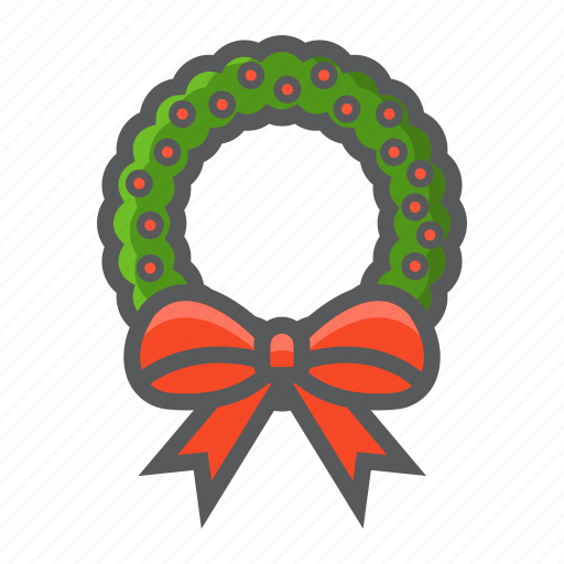 Bow, christmas, holiday, new year, wreath, xmas icon - Download on Iconfinder