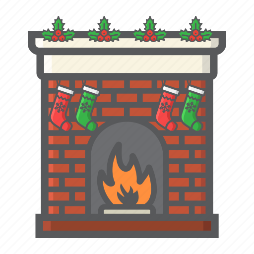 Christmas, decoration, fireplace, new year, winter, xmas icon - Download on Iconfinder