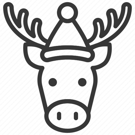 Animal, christmas, hat, moose, xmas icon - Download on Iconfinder