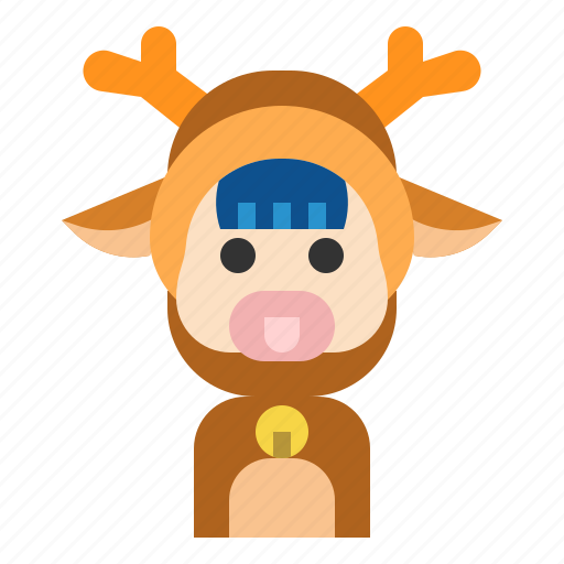 Infant, reindeer, xmas, costume, winter icon - Download on Iconfinder
