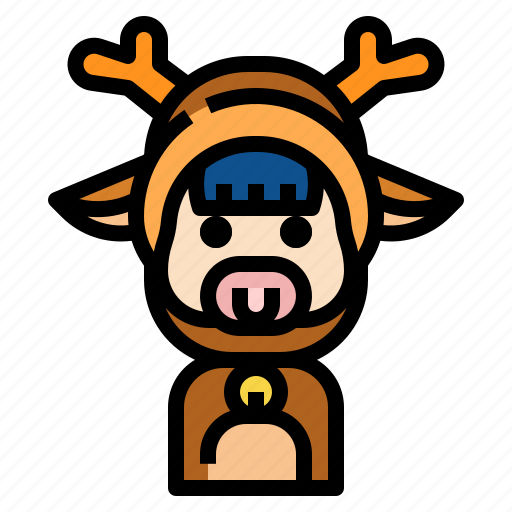 Infant, reindeer, xmas, costume, winter icon - Download on Iconfinder