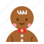 gingerbread, christmas, avatar, user, man 