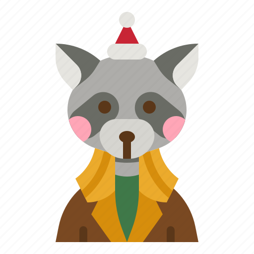 Raccoon, animal, christmas, user, avatar icon - Download on Iconfinder