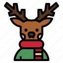 reindeer, deer, winter, animal, christmas